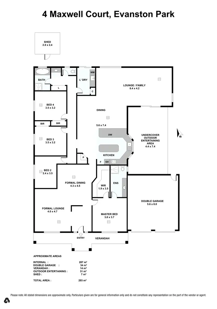 Floorplan of Homely house listing, 4 Maxwell Court, Evanston Park SA 5116