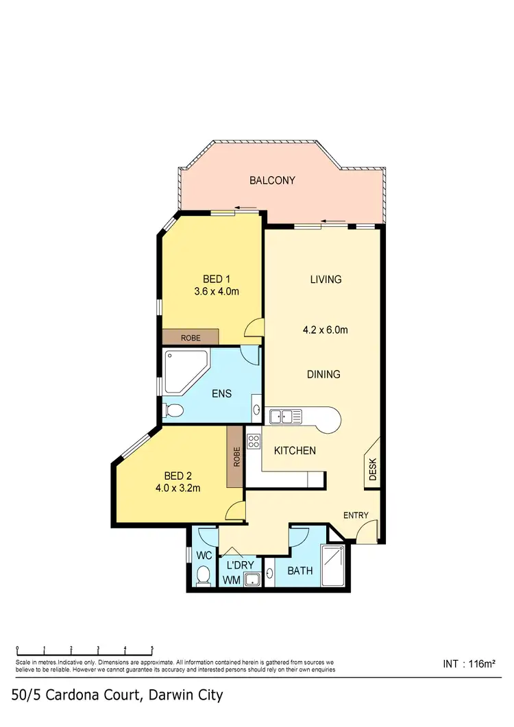 Floorplan of Homely unit listing, 50/5 Cardona Court, Darwin City NT 800