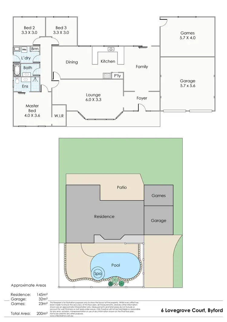 Floorplan of Homely house listing, 6 Lovegrove Court, Byford WA 6122