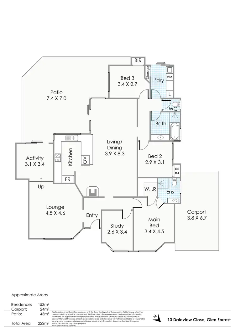 Floorplan of Homely house listing, 13 Daleview Close, Glen Forrest WA 6071
