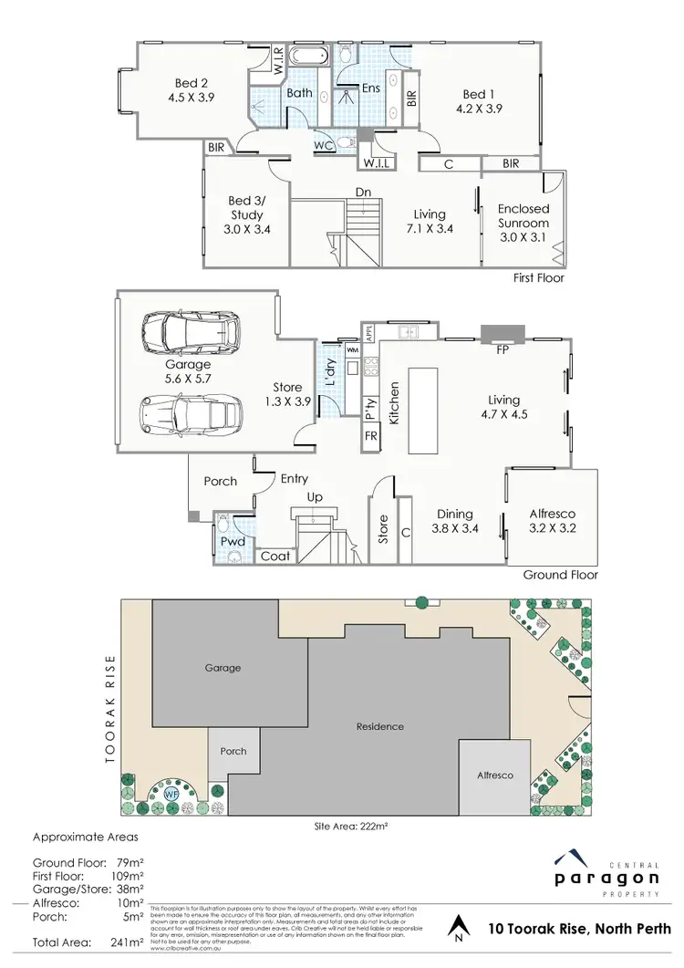 Floorplan of Homely house listing, 10 Toorak Rise, North Perth WA 6006
