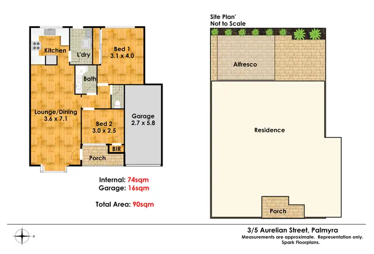Floorplan of Homely villa listing, 3/5 Aurelian Street, Palmyra WA 6157