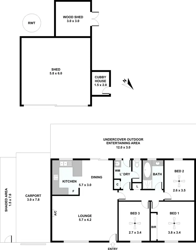 Floorplan of Homely house listing, 3 Cook Street, Nuriootpa SA 5355