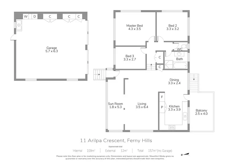 Floorplan of Homely house listing, 11 Arilpa Crescent, Ferny Hills QLD 4055