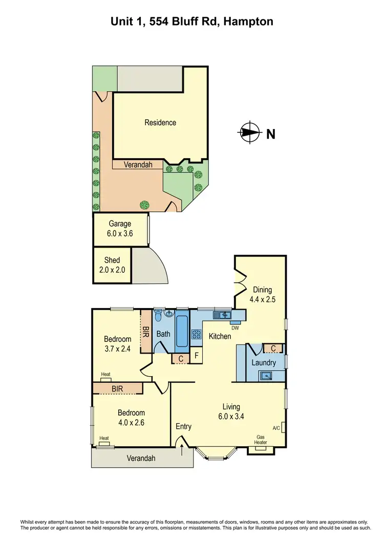 Floorplan of Homely unit listing, 1/554 Bluff Road, Hampton VIC 3188