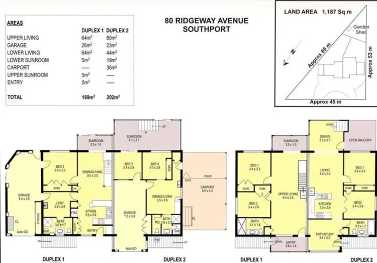 Floorplan of Homely house listing, 1 & 2/80 Ridgeway Avenue, Southport QLD 4215