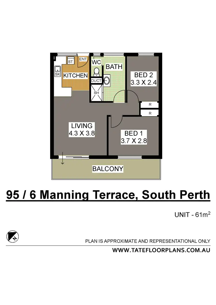 Floorplan of Homely apartment listing, 95/6 Manning Terrace, South Perth WA 6151