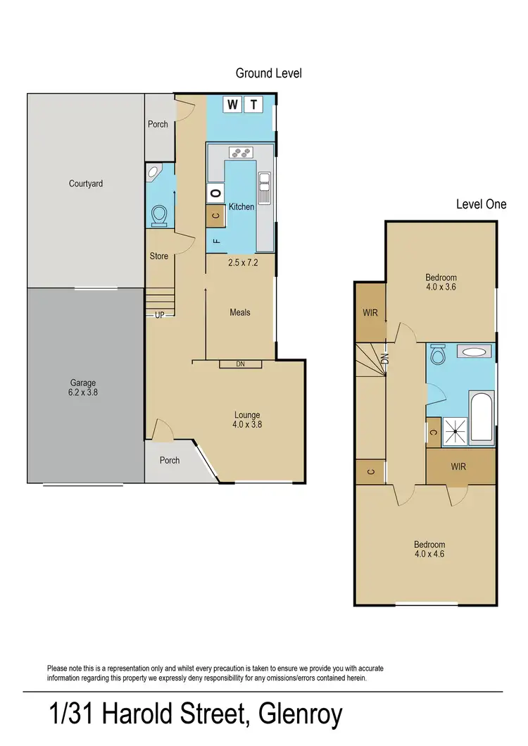 Floorplan of Homely townhouse listing, 1/31 Harold Street, Glenroy VIC 3046