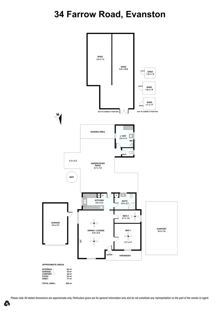 Floorplan of Homely house listing, 34 Farrow Road, Evanston SA 5116