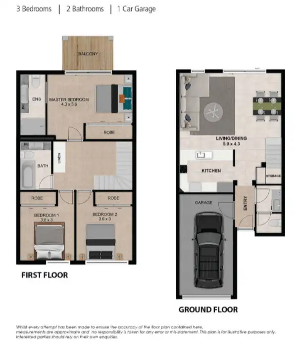 Floorplan of Homely townhouse listing, 72/60-76 Caseys Road, Hope Island QLD 4212