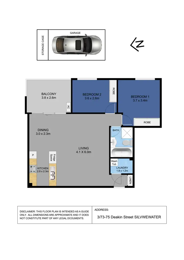 Floorplan of Homely apartment listing, 3/73-75 Deakin Street, Silverwater NSW 2128