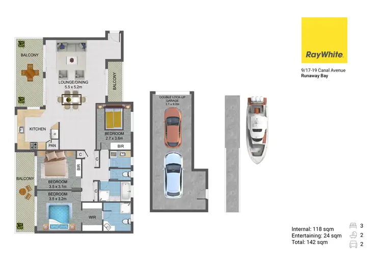 Floorplan of Homely unit listing, 9/17-19 Canal Avenue, Runaway Bay QLD 4216