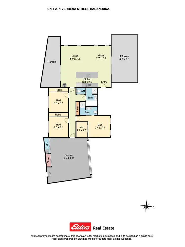 Floorplan of Homely townhouse listing, 2/1 Verbena Street, Baranduda VIC 3691