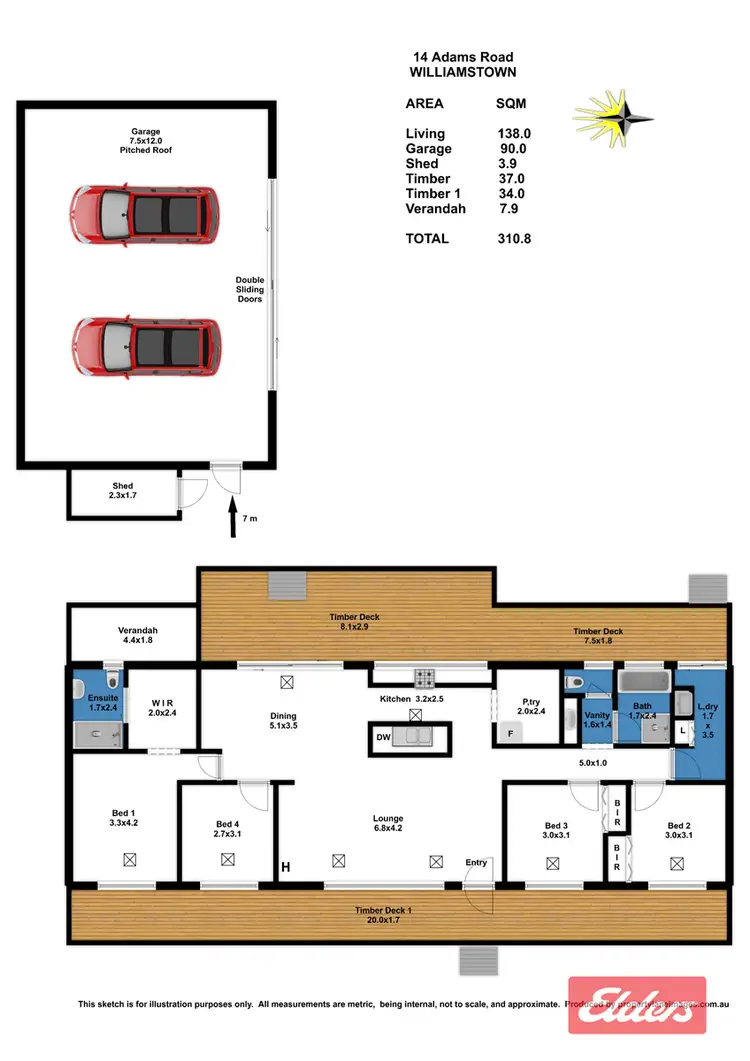 Floorplan of Homely house listing, 14 Adams Road, Williamstown SA 5351