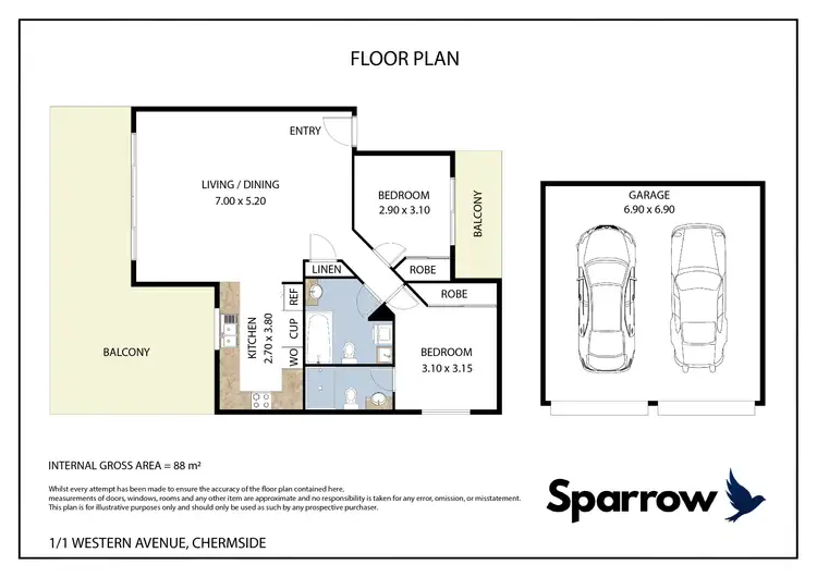 Floorplan of Homely unit listing, 1/1 Western Avenue, Chermside QLD 4032
