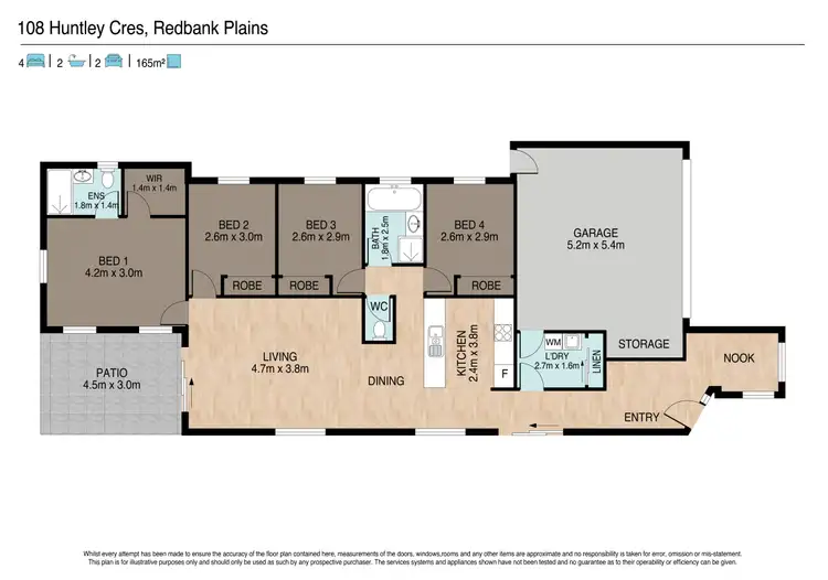 Floorplan of Homely house listing, 108 Huntley Crescent, Redbank Plains QLD 4301