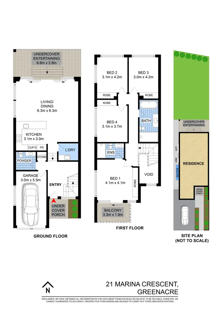 Floorplan of Homely semi-detached listing, 21 Marina Crescent, Greenacre NSW 2190