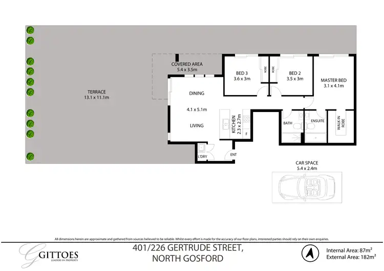 Floorplan of Homely apartment listing, 401/226 Gertrude Street, North Gosford NSW 2250