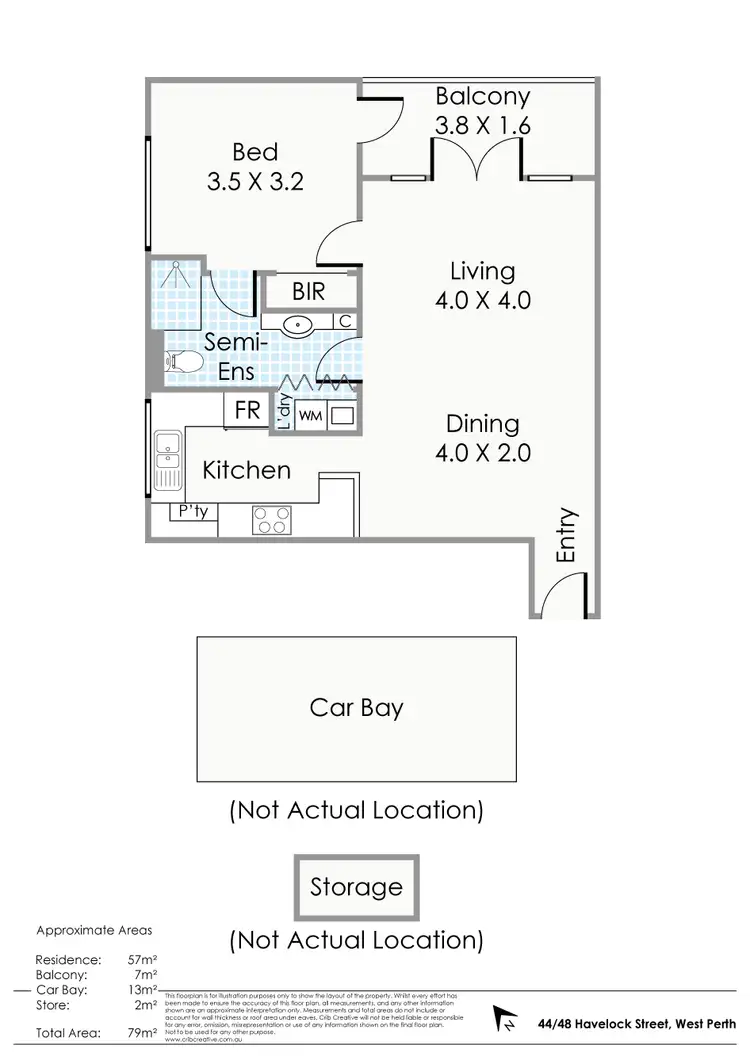 Floorplan of Homely unit listing, 44/48 Havelock Street, West Perth WA 6005