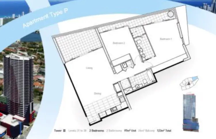 Floorplan of Homely apartment listing, 33701/9 Lawson Street, Southport QLD 4215