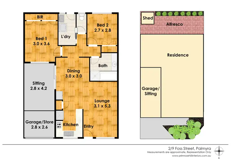 Floorplan of Homely villa listing, 2/9 Foss Street, Palmyra WA 6157