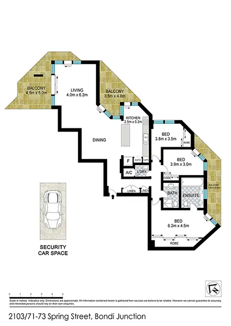 Floorplan of Homely apartment listing, 2103/71-73 Spring Street, Bondi Junction NSW 2022