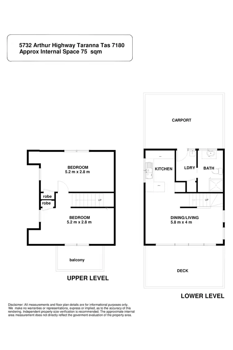 Floorplan of Homely villa listing, 5732 Arthur Highway, Taranna TAS 7180