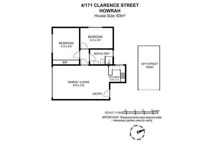 Floorplan of Homely apartment listing, 4/171 Clarence Street, Howrah TAS 7018