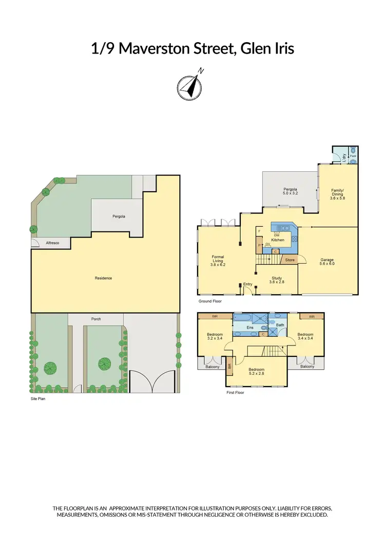 Floorplan of Homely townhouse listing, 1/9 Maverston Street, Glen Iris VIC 3146