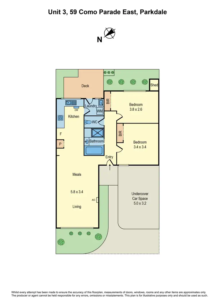 Floorplan of Homely unit listing, 3/59 Como Parade East, Parkdale VIC 3195