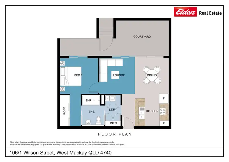 Floorplan of Homely unit listing, 106/1 Wilson Street, West Mackay QLD 4740