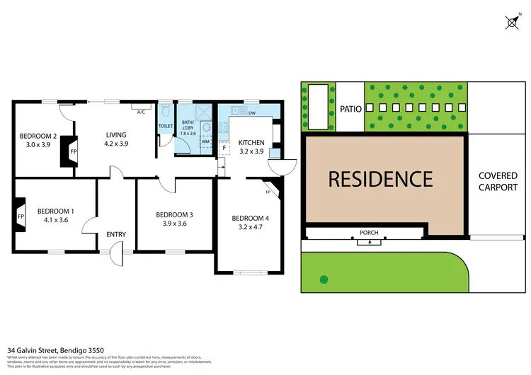 Floorplan of Homely house listing, 34 Galvin Street, Bendigo VIC 3550