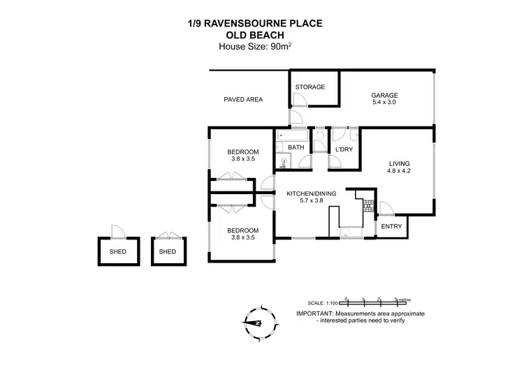 Floorplan of Homely house listing, 1/9 Ravensbourne Place, Old Beach TAS 7017