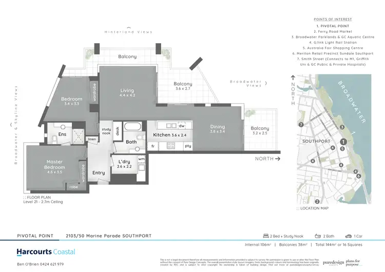 Floorplan of Homely apartment listing, 2103/50 Marine Parade, Southport QLD 4215