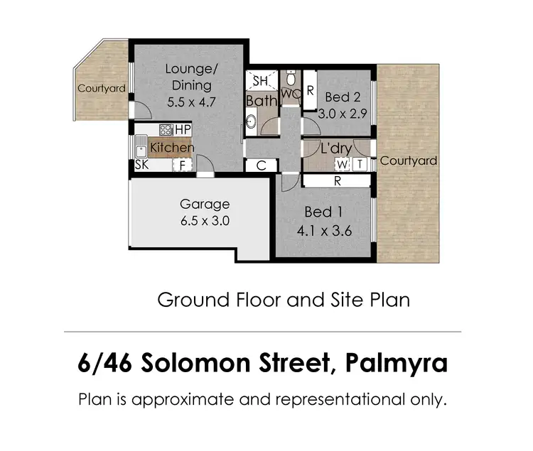 Floorplan of Homely villa listing, 6/46 Solomon Street, Palmyra WA 6157