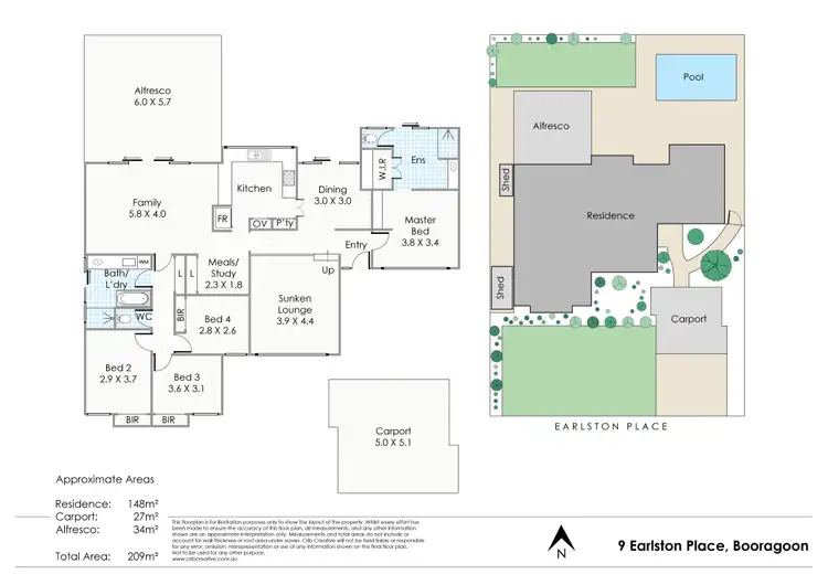 Floorplan of Homely house listing, 9 Earlston Place, Booragoon WA 6154