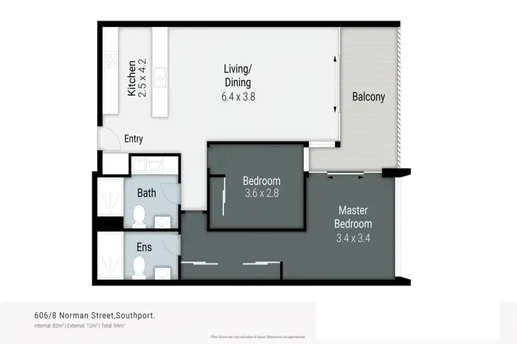 Floorplan of Homely apartment listing, Unit 606/8 Norman Street, Southport QLD 4215