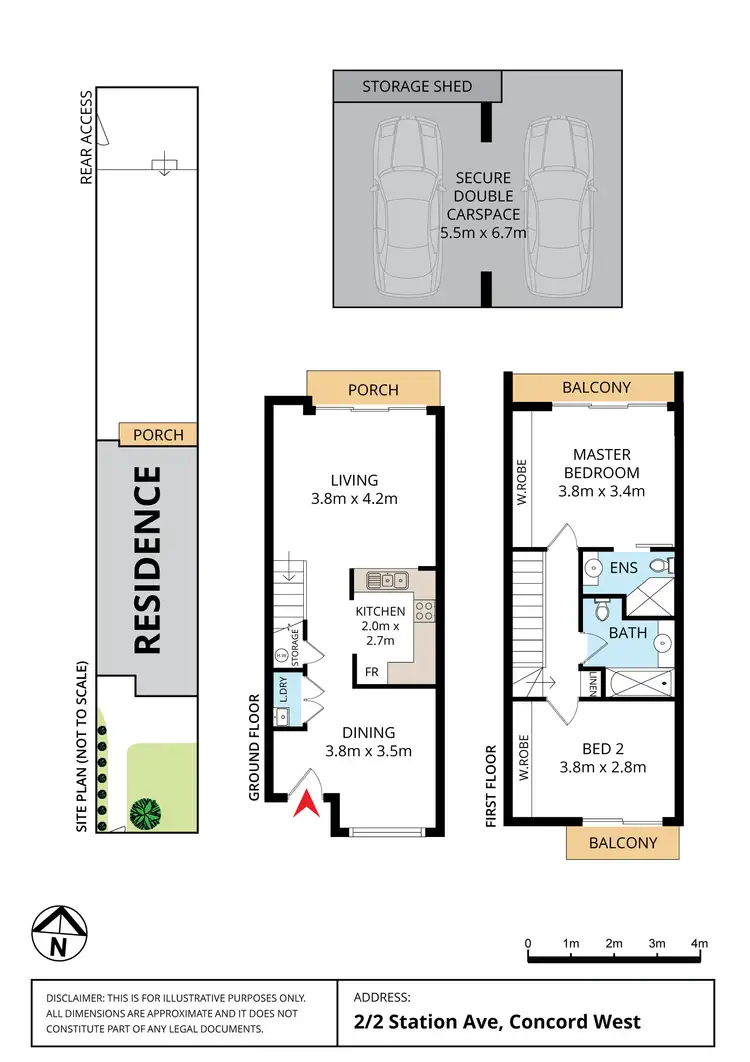 Floorplan of Homely townhouse listing, 2/2 STATION AVE, Concord West NSW 2138