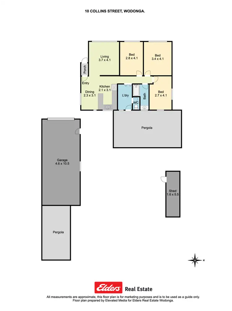 Floorplan of Homely house listing, 10 Collins Street, Wodonga VIC 3690