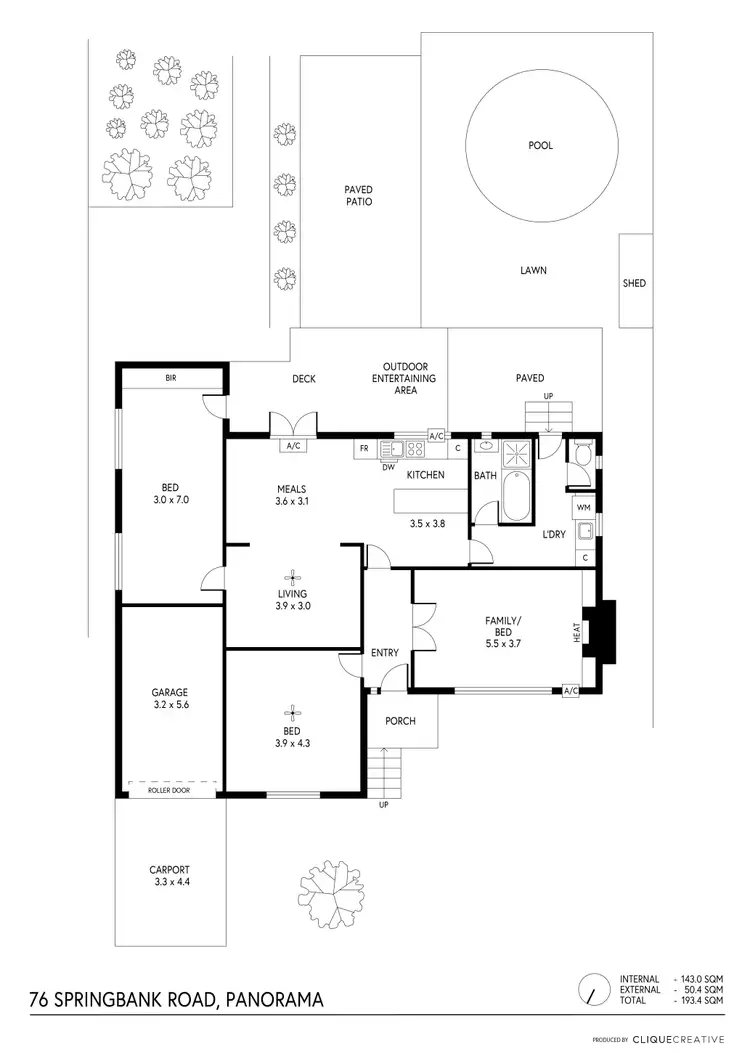 Floorplan of Homely house listing, 76 Springbank Road, Panorama SA 5041