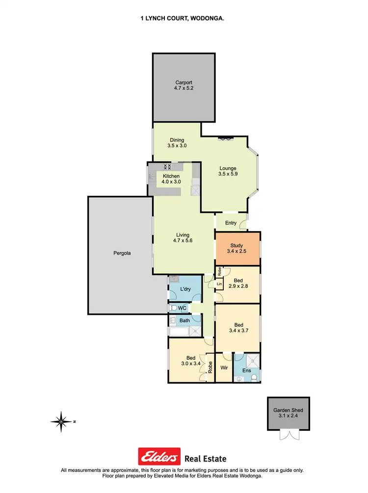 Floorplan of Homely house listing, 1 Lynch Court, Wodonga VIC 3690