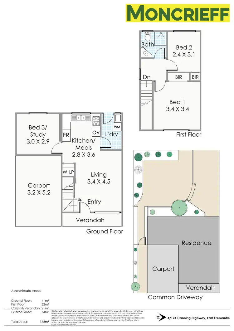 Floorplan of Homely townhouse listing, 4/194 Canning Highway, East Fremantle WA 6158