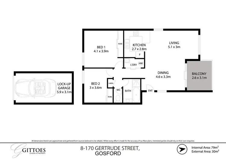 Floorplan of Homely unit listing, 8/170-172 Gertrude Street, Gosford NSW 2250