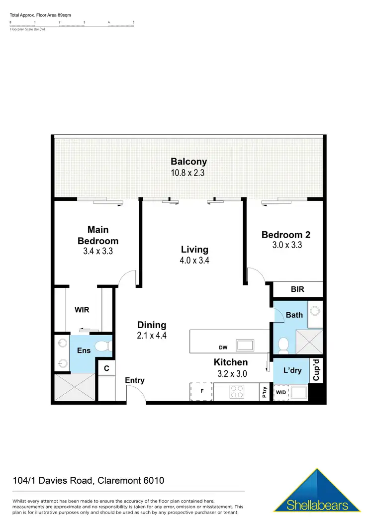 Floorplan of Homely apartment listing, 104/1 Davies Road, Claremont WA 6010