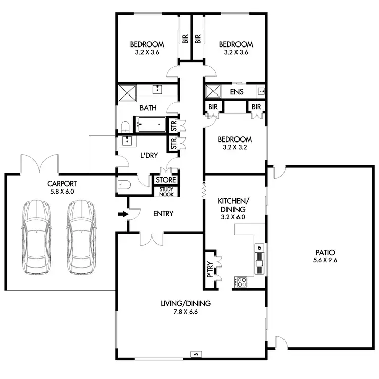 Floorplan of Homely house listing, 2 MINTERN CRESCENT, Horsham VIC 3400