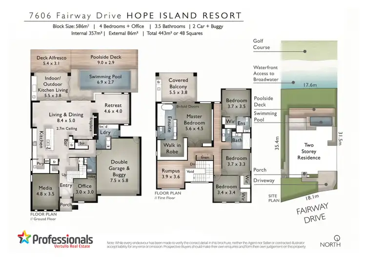 Floorplan of Homely house listing, 7606 Fairway Boulevard, Hope Island QLD 4212