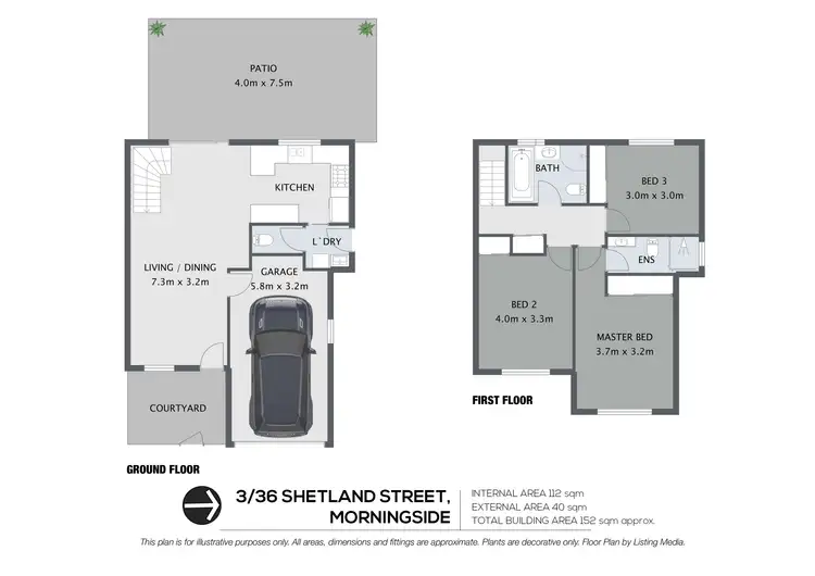 Floorplan of Homely townhouse listing, 3/36 Shetland Street, Morningside QLD 4170
