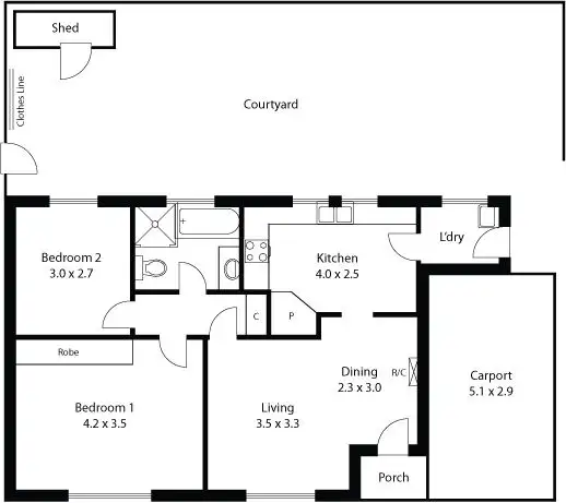 Floorplan of Homely unit listing, 6/3 Carlton Street, Highgate SA 5063