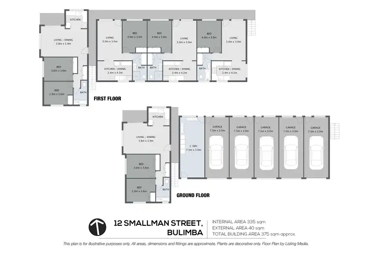 Floorplan of Homely block of units listing, 12 Smallman Street, Bulimba QLD 4171