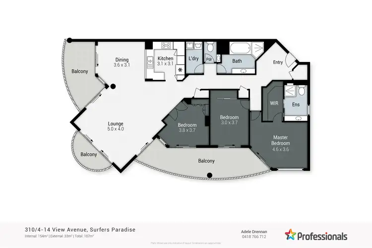 Floorplan of Homely unit listing, 310/2-4 View Avenue, Surfers Paradise QLD 4217